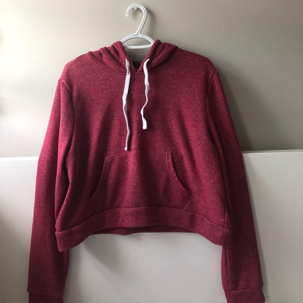 Forever 21: Red Cropped Hoodie